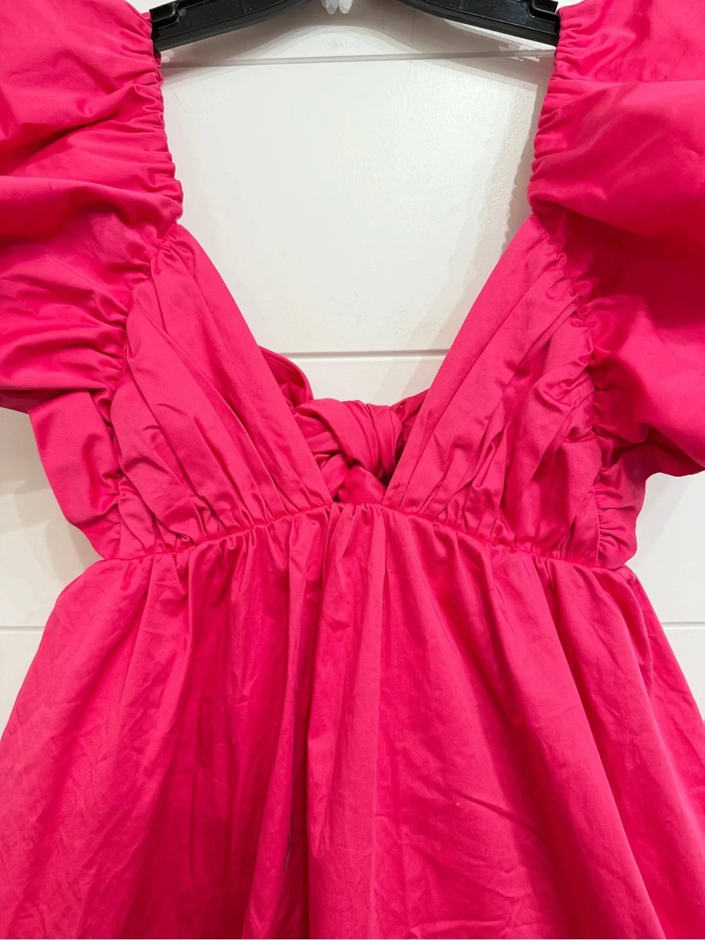 For Love & Lemons Clementine Pink Puff Sleeve Mini Dress Open Back 36970 - Picture 11 of 16